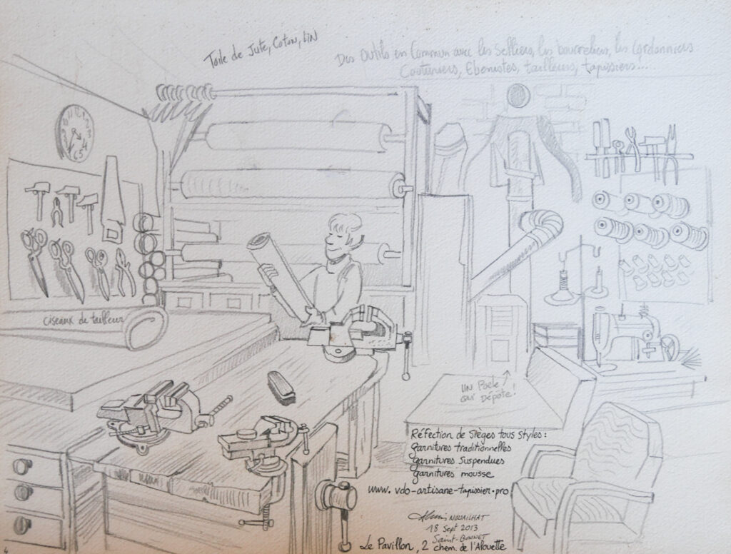 Dessin de l'atelier - vue intérieure